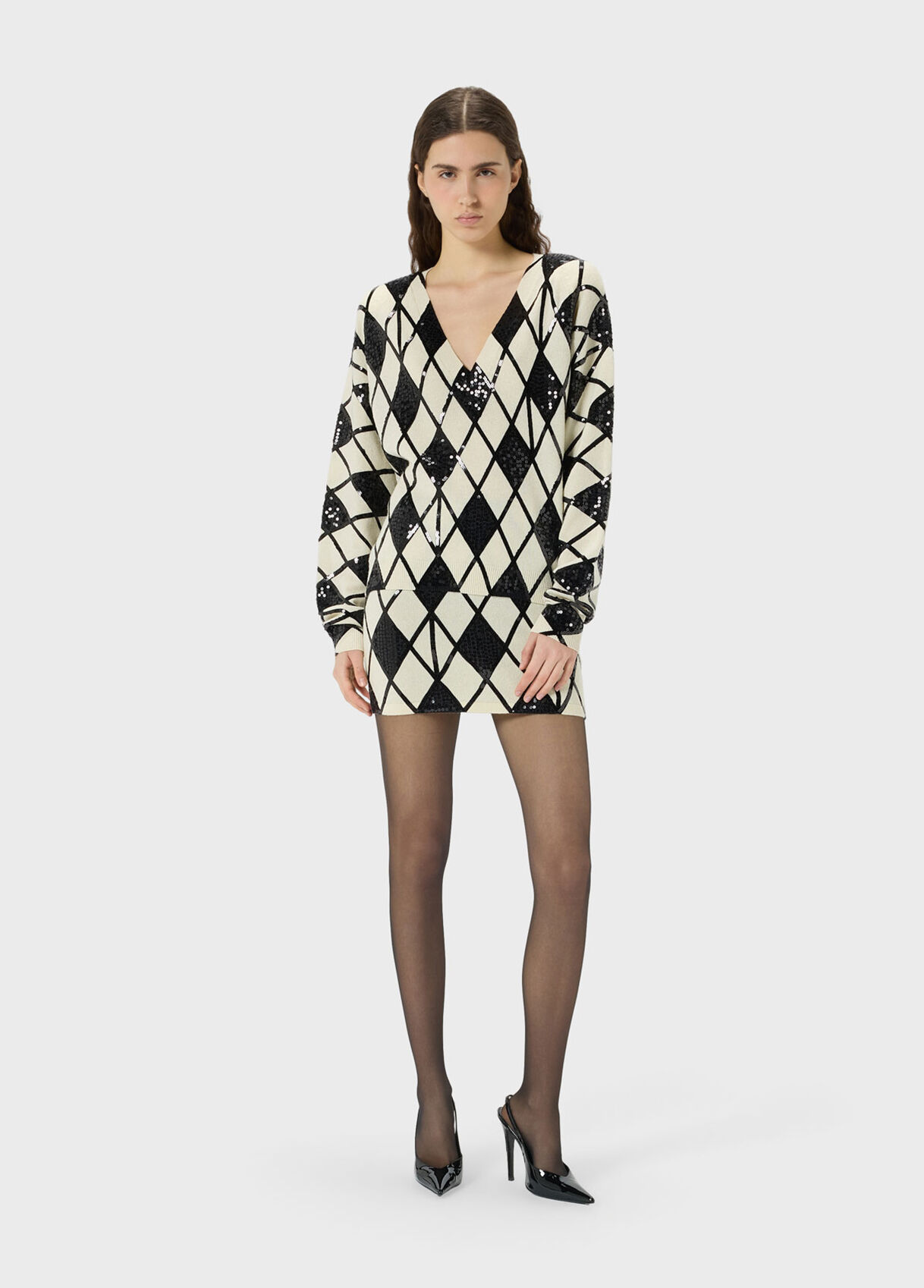 Diamond-knit wool and cashmere jumper with sequins - Blumarine